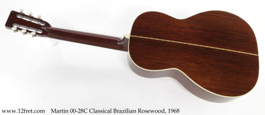 Martin 00-28C Classical Brazilian Rosewood, 1968 Full Rear View