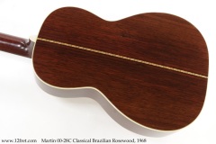 Martin 00-28C Classical Brazilian Rosewood, 1968 Back View