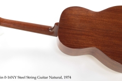 Martin 0-16NY Steel String Guitar Natural, 1974 Full Rear View