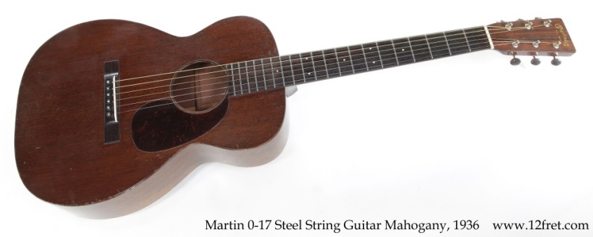 Martin 0-17 Steel String Guitar Mahogany, 1936 Full Front View