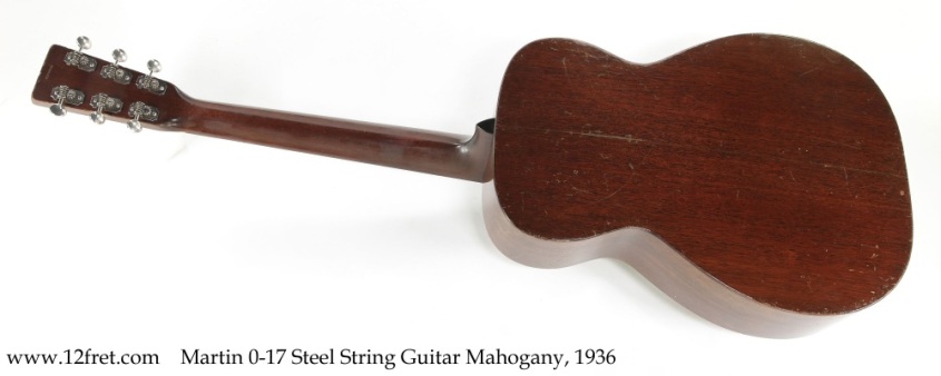 Martin 0-17 Steel String Guitar Mahogany, 1936 Full Rear View