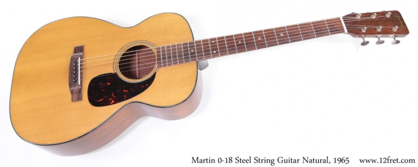 Martin 0-18 Steel String Guitar Natural, 1965 Full Front View
