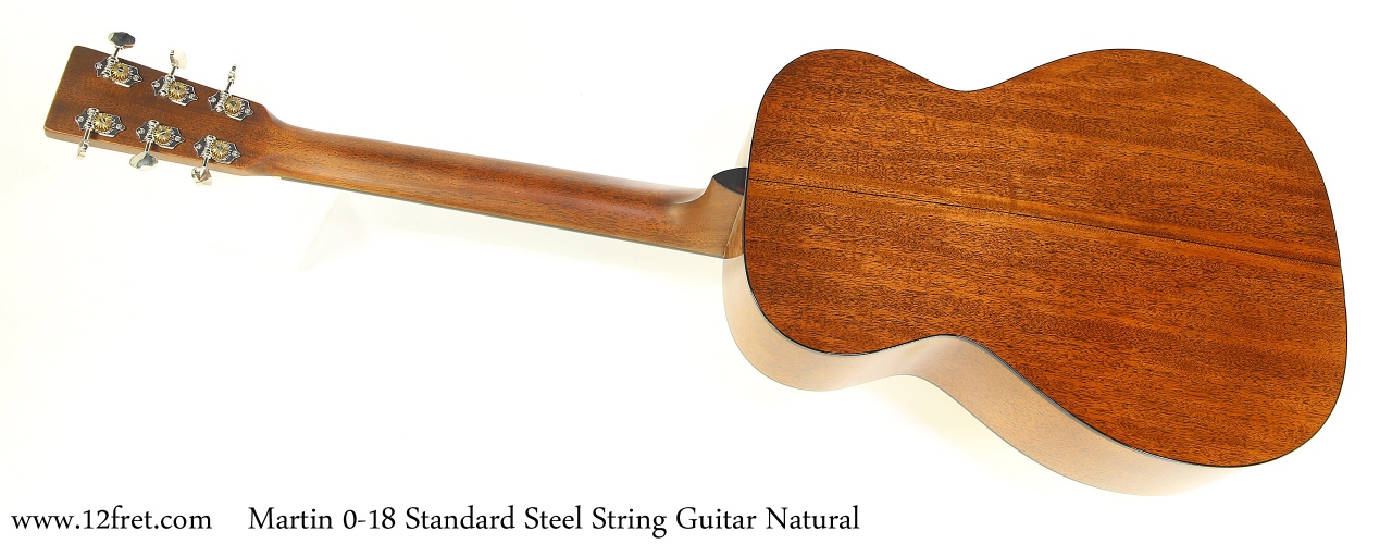 Martin 0-18 Standard Steel String Guitar Natural Full Rear View