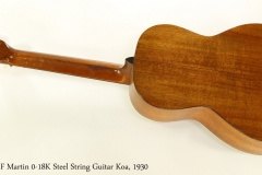 C F Martin 0-18K Steel String Guitar Koa, 1930   Full Rear View