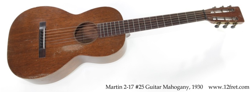 Martin 2-17 #25 Guitar Mahogany, 1930 Full Front View