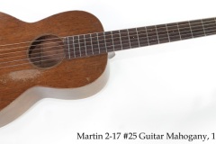 Martin 2-17 #25 Guitar Mahogany, 1930 Full Front View