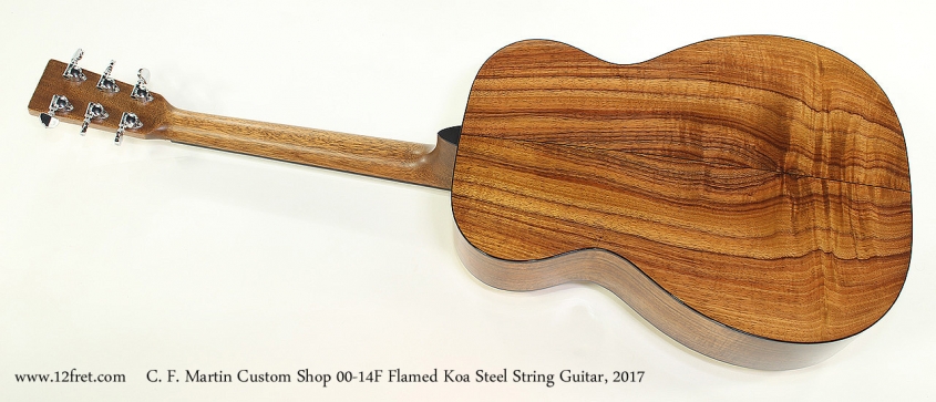 C. F. Martin Custom Shop 00-14F Flamed Koa Steel String Guitar, 2017 Full Rear View