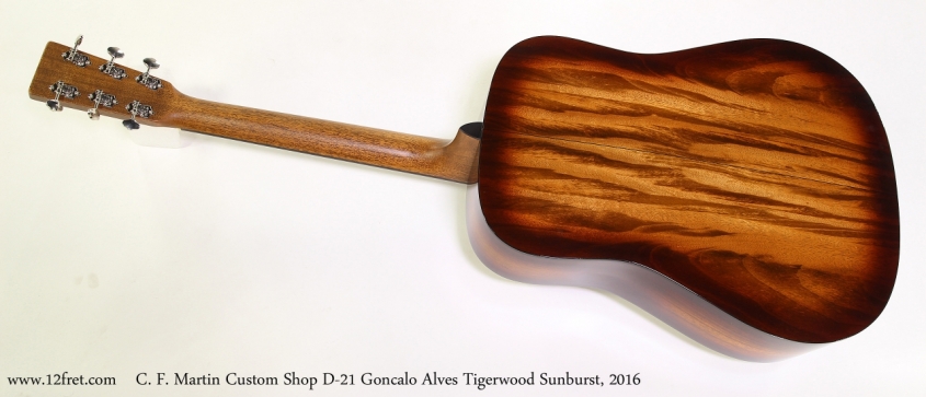 C. F. Martin Custom Shop D-21 Goncalo Alves Tigerwood Sunburst, 2016  Full Rear View