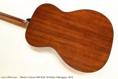 Martin Custom 000 Style 18 Sinker Mahogany, 2019 Back View