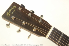 Martin Custom 000 Style 18 Sinker Mahogany, 2019 Head Front View