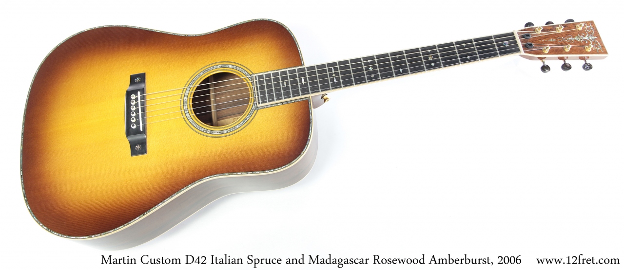 Martin Custom D42 Italian Spruce and Madagascar Rosewood Amberburst, 2006 Full Front View