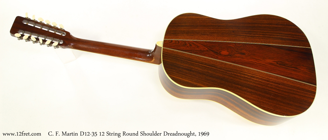 C. F. Martin D12-35 12 String Round Shoulder Dreadnought, 1969  Full Rear View