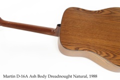 Martin D-16A Ash Body Dreadnought Natural, 1988 Full Rear View