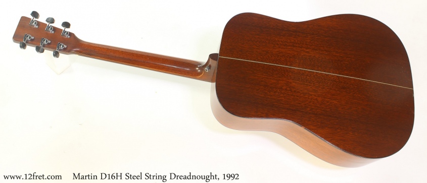 Martin D16H Steel String Dreadnought, 1992 Full Rear View