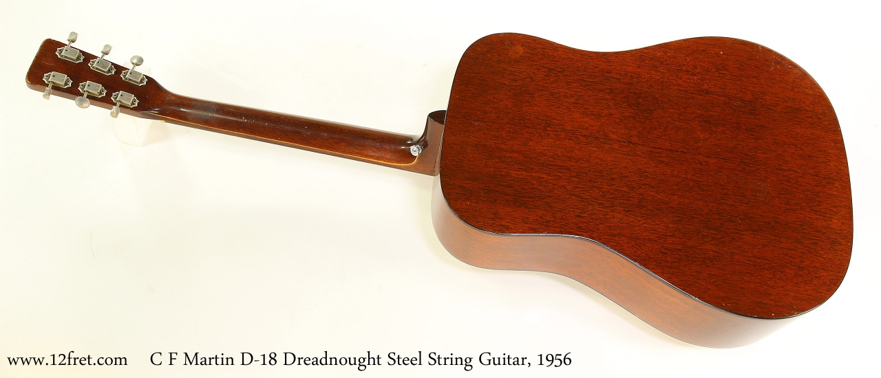 C F Martin D-18 Dreadnought Steel String Guitar, 1956   Full Rear View