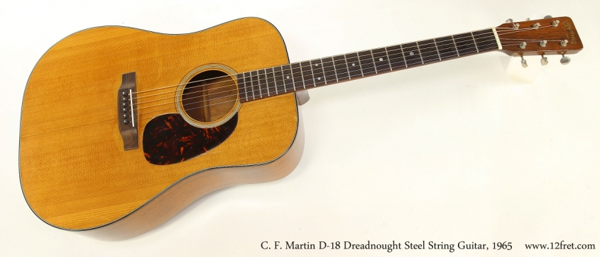 C. F. Martin D-18 Dreadnought Steel String Guitar, 1965   Full Front View