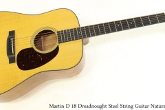 Martin D 18 Dreadnought Steel String Guitar Natural Full Front View