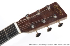 Martin D-18 Dreadnought Natural, 1943 Head Front View