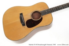 Martin D-18 Dreadnought Natural, 1943 Top View