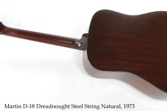 Martin D-18 Dreadnought Steel String Natural, 1973 Full Rear View