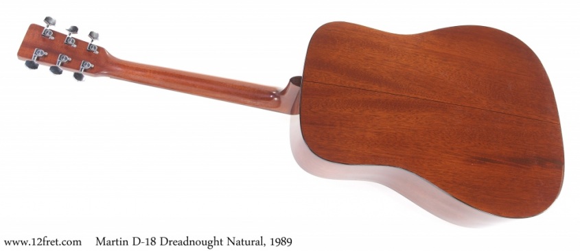 Martin D-18 Dreadnought Natural, 1989 Full Rear View