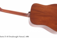 Martin D-18 Dreadnought Natural, 1989 Full Rear View