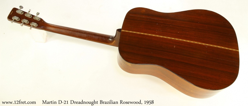 Martin D-21 Dreadnought Brazilian Rosewood, 1958 Full Rear View