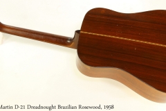 Martin D-21 Dreadnought Brazilian Rosewood, 1958 Full Rear View