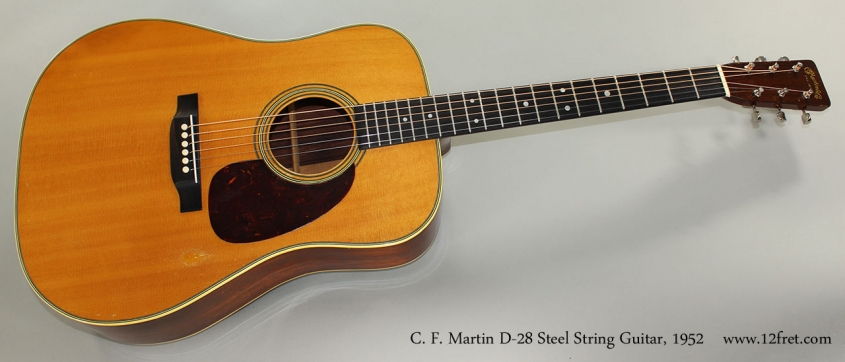 C. F. Martin D-28 Steel String Guitar, 1952 Full Front View