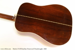 Martin D-28 Brazilian Rosewood Dreadnought, 1969 Back View