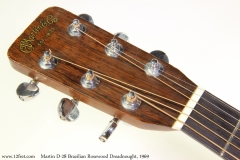 Martin D-28 Brazilian Rosewood Dreadnought, 1969 Head Front View