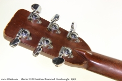 Martin D-28 Brazilian Rosewood Dreadnought, 1969 Head Rear View