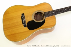 Martin D-28 Brazilian Rosewood Dreadnought, 1969 Top View