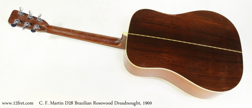 C. F. Martin D28 Brazilian Rosewood Dreadnought, 1969   Full Rear View