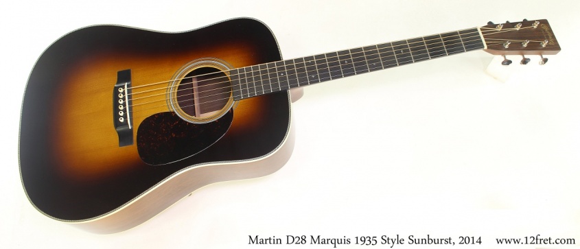 Martin D28 Marquis 1935 Style Sunburst, 2014 Full Front View