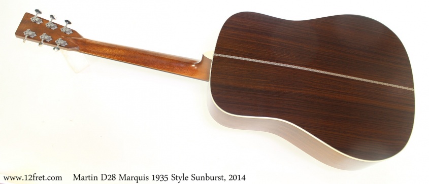 Martin D28 Marquis 1935 Style Sunburst, 2014 Full Rear View