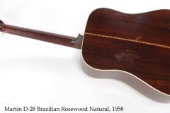 Martin D-28 Brazilian Rosewood Natural, 1958 Full Rear View