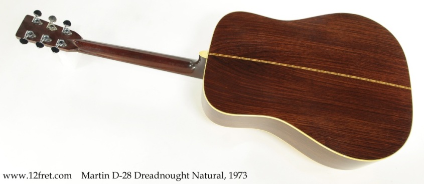 Martin D-28 Dreadnought Natural, 1973 Full Rear View