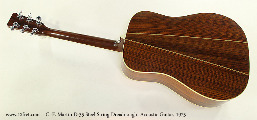 C. F. Martin D-35 Steel String Dreadnought Acoustic Guitar, 1975 Full Rear View