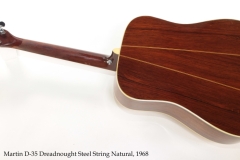 Martin D-35 Dreadnought Steel String Natural, 1968 Full Rear View