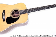 Martin D-76 Bicentennial Limited Edition No. 0819 Natural, 1976 Full Front View