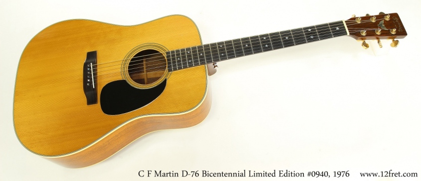 C F Martin D-76 Bicentennial Limited Edition #0940, 1976    Full Front View