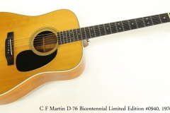 C F Martin D-76 Bicentennial Limited Edition #0940, 1976    Full Front View