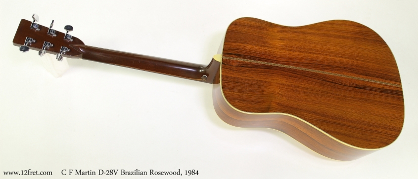 C F Martin D-28V Brazilian Rosewood, 1984  Full Rear View