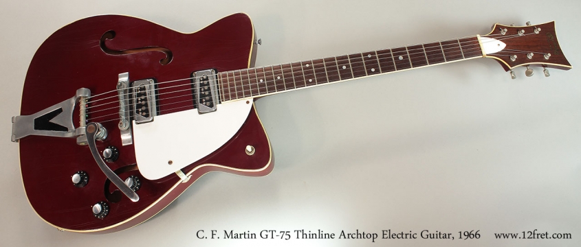 C. F. Martin GT-75 Thinline Archtop Electric Guitar, 1966 Full Front View