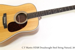 C F Martin HD28 Dreadnought Steel String Natural, 2016  Full Front View