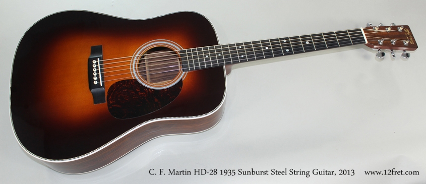 C. F. Martin HD-28 1935 Sunburst Steel String Guitar, 2013 Full Front View