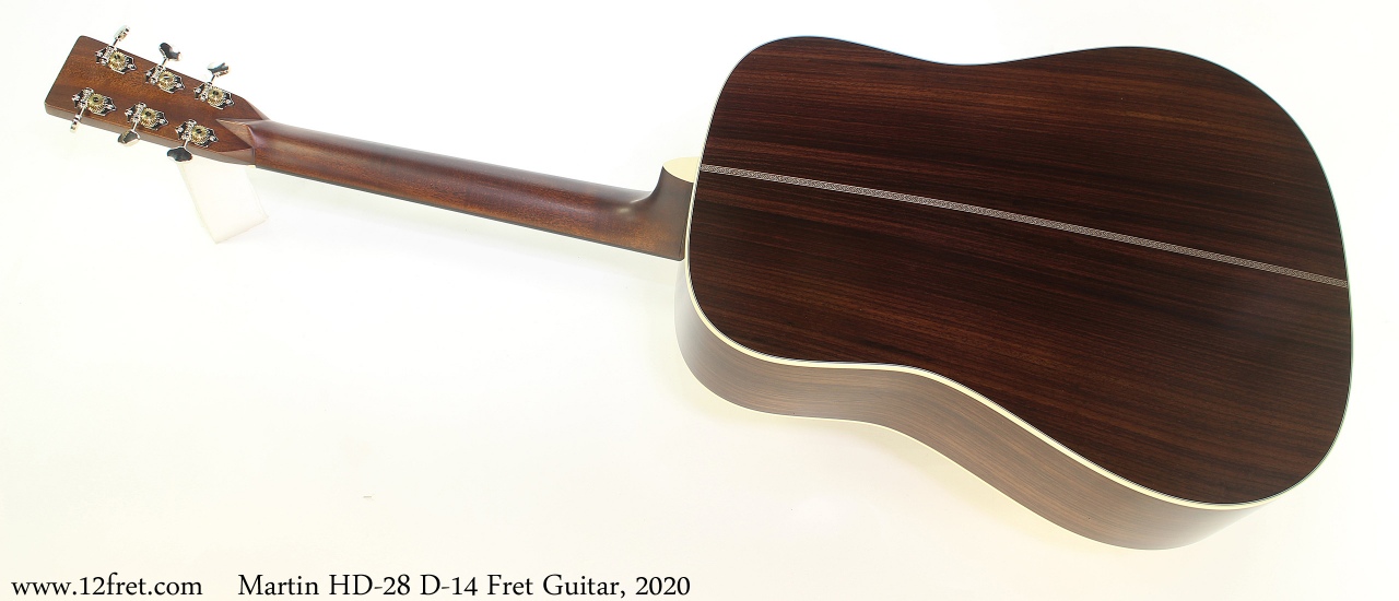 Martin HD-28 D-14 Fret Guitar, 2020 Full Rear View