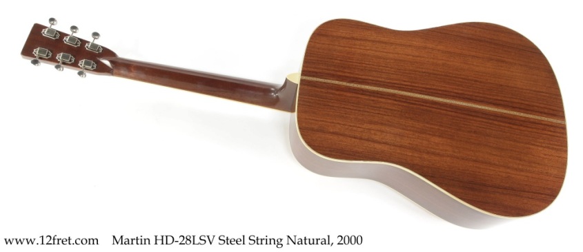 Martin HD-28LSV Steel String Natural, 2000 Full Rear View