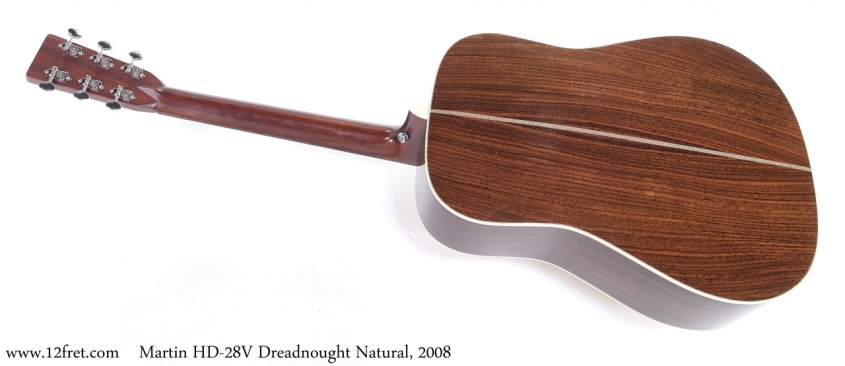 Martin HD-28V Dreadnought Natural, 2008 Full Rear View